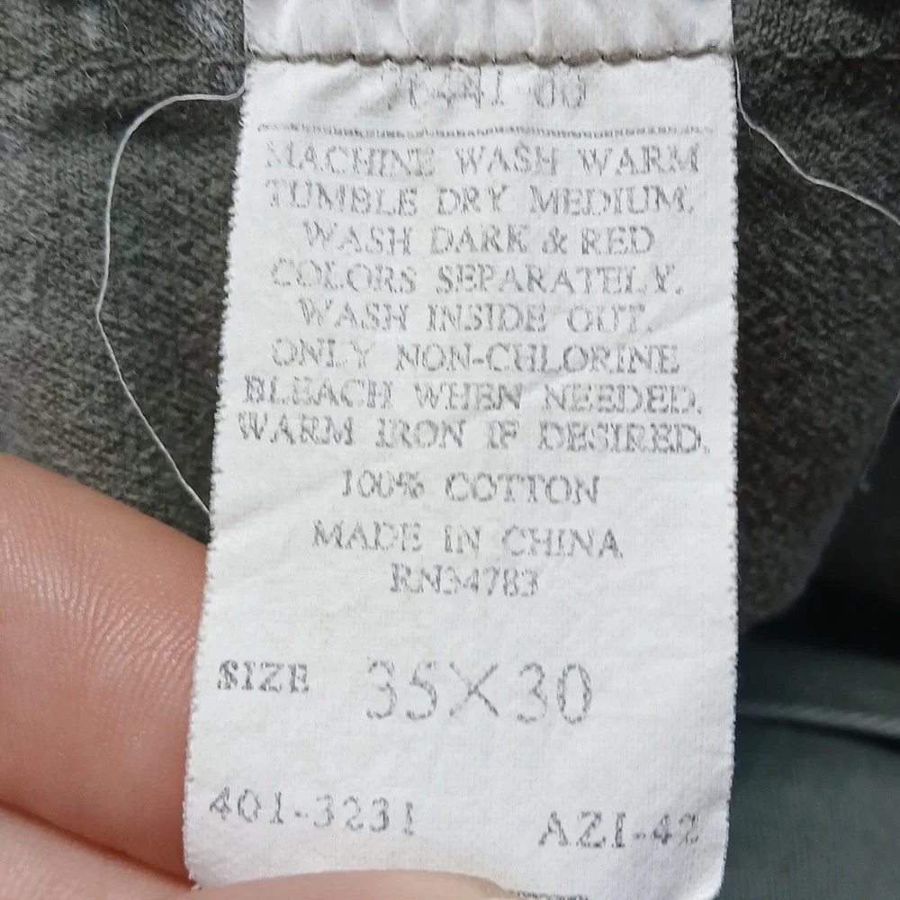 Lee Dungarees Mens Cargo Pants Olive Green Cotton Relaxed Fit 35x30 401-3231